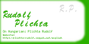 rudolf plichta business card